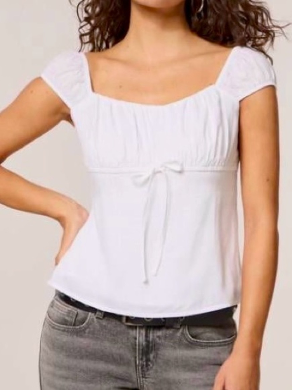 Hollister White Peplum Top